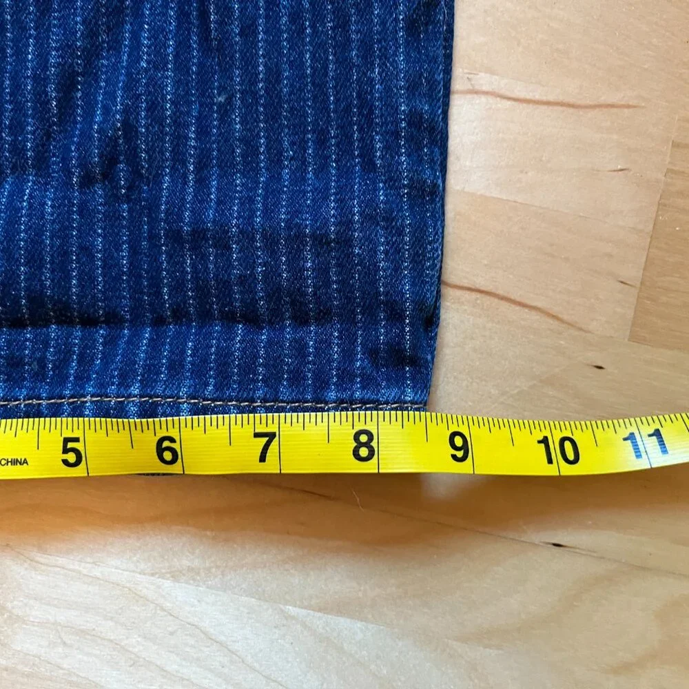 Levi's Blue Pin Stripe Straight Leg Jeans Classic Fit 34 - Picture 9 of 12